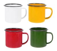 Healifty 4 pièces Lot de Tasses Émaillées Vintage Résistantes et pour Café Thé et Eau Usage Quotidien Maison et Bureau Style Simple et Multi-usage