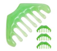 Healifty 4 pièces Peigne de Massage Gua Sha Résine Cire Abeille Peigne à Dents Larges pour Exfoliation Chevelu Détente et Soins Capillaires pour Cheveux Épais Longs Humides ou Secs