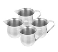 Healifty 4 pièces Pichet à Lait Inox avec Poignée Petit Pot Mousseur pour Espresso Crème et Lait Verseur Spécial pour Café Latte et Cappuccino