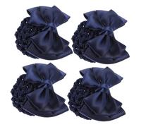 Healifty 4 pièces Pince à Cheveux Filet Chignon avec Nœud Élégant Accessoire Élégant et Stable pour Femmes et Filles Décoration Coiffure Professionnelle et Quotidienne