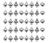 Healifty 40 Pièces Breloques Pendentifs Argenté en Alliage Léger Forme Cœur et Trèfle pour Fabrication de Bijoux Style Rétro Usage Polyvalent Sûr
