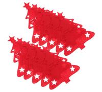 Healifty 48 Pièces Porte-Couverts Noël Feutre Rouge Sacs à Couverts Arbre de Noël Pochette pour Fourchette Couteau et Cuillère Accessoire de Fête de Table pour Banquet Festif