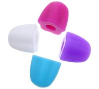 Healifty 4pièces Distributeur de Dentifrice Silicone Blanc Bouchons Auto-fermants Flexibles pour Salle de Bain Contrôle Précis du Dosage Facile à Utiliser et Hygiénique