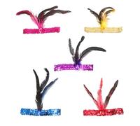 Healifty 5 pièces Bandeaux Plumes Vintage pour Fête Style Flapper Accessoires Coiffure Élastiques Multicolores pour Danse et Soirée