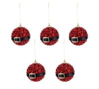 Healifty 5 Pièces Décoration de Boule de Noël, Pendentif Sapin de Noël, Boule 6cm, Plastique, Rouge, à Suspendre, DIY, pour Jardin et Fenêtre