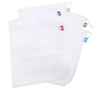 Healifty 5 Pièces Filet Maille Réutilisable avec Cordon De Serrage Pochettes De Rangement Respirantes pour Fruits Et Légumes Légères Et Pliables Conservation Alimentaire