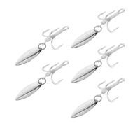 Healifty 5 Pièces Hameçon Triple Leurre à Lame Saule avec Émerillon | Remplacement pour Crankbaits et Jerkbaits, Usage Eau Douce et Mer, Finition Argenté, Lot