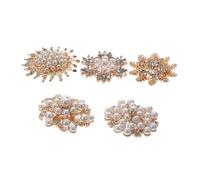 Healifty 5 pièces Lot de Breloques Strass pour Coiffure DIY Perles et Alliage Doré Accessoires Cheveux Femme Décorations Artisanales