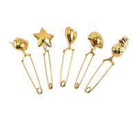 Healifty 5 Pièces Passoire à Thé Créative Acier Inoxydable Filtre à Mailles Fines Doré Infuseur Pratique pour Thé Vrac Design Unique et Facile à Utiliser