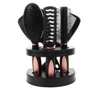 Healifty 5 pièces Set de Peignes et Miroir Anti-statique pour Coiffure Professionnelle Brosses Démêlantes et Outils de Coiffage Durables Kit Compact Rose pour Soins Capillaires à Domicile