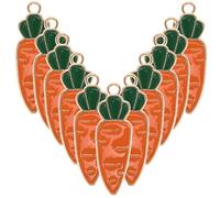 Healifty 50 Breloques Carotte Dessin Animé en Alliage Pendentifs Thème Carotte DIY Accessoires Créatifs pour Bijoux Bracelets Porte-Clés Couleur Vive Forme Adorable Trou Suspendre