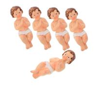 Healifty 5pièces Figurines De Jésus Miniatures à Collectionner Statue Nativité pour Garçon Fille Ornements Religieux De Noël Image Sainte Famille Figurine De Garçon Fille Jésus pour Crèche