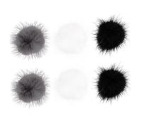 Healifty 6 pièces Boules de Pompon Magnétiques pour Ongles Décorations Nail Art DIY Noir Blanc Gris Accessoires Amovibles pour Beauté des Ongles