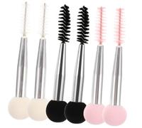 Healifty 6 pièces Double-ended Makeup Sponge Brushes With Eyebrow And Lash Applicators Fine Detail Cosmetic Tools For Eye Makeup Handle Comfortable Grip Set