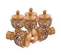 Healifty 6 Pièces Embouts de Tringle à Rideaux en Abs Doré, Butée D'extrémité Élégante pour Décoration de Tringle Romaine, Accessoire Solide Fenêtre Salon