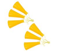 Healifty 6 pièces Lot de Mégaphones Portables Jaunes Abs Léger et Réutilisable pour Fêtes Matches de Football et Animations Accessoire de Support et Ambiance