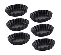 Healifty 6 pièces Moules à Gâteaux Antiadhésifs Moules à Tartelettes Résistant Haute Température et Pâtisserie pour Cuisine Maison Noir