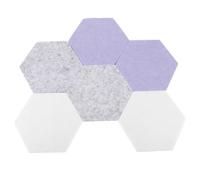 Healifty 6 pièces Panneaux Muraux Hexagonaux Feutre Usure Tableau Mémo Autocollant Décoratif pour Bureau et Maison Isolant Sonore Couleurs Blanc et Gris