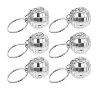 Healifty 6 Pièces Porte-clés Boule Disco avec Miroir Pendentif Boule Disco Ornement Porte-clés Exquis Décor pour Sacoche Ou Clés