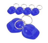Healifty 6 pièces Porte-clés Casque de Chantier Décoratif Mini Casque Bleu Portable pour Clés et Dos Fête et Cadeau Invités 6pcs