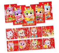 Healifty 60 pièces Enveloppes Rouges Chinoises Dragon Traditionnelles Auto-adhésives pour Nouvel An Chinois et Fête Du Printemps