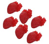 Healifty 6pcs Accessoires D'organe Cœur Rouge en TPR pour Halloween, Décoration Intérieure Réaliste et Effrayante, pour Fêtes à Thème Horreur et Carnaval