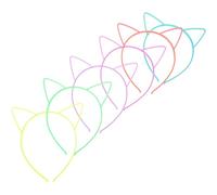 Healifty 6pcs Serrage-têtes à Oreilles de Chat Phosphorescents en Plastique pour Filles, Confortables et Lumineux, pour Activités de Groupe et Fêtes Nouvel An