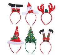 Healifty 6pièces Bandeaux de Noël de Renne pour Femmes Accessoires de Coiffure Décorations de Fêtes pour Garçon Fille et Adultes