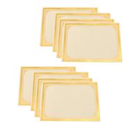 Healifty 8 Feuilles Papier de Récompense A4 pour Certificats Feuilles Vierges Bord Doré Finition Raffinée pour Usage Académique Adapté à L’impression Verticale ou Horizontale Destiné