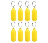 Healifty 8 pièces Porte-clés Flottant Bateau Ovale Jaune Accessoire Plastique pour Sports Nautiques Plage Surf Voile