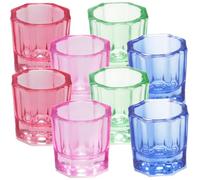 Healifty 8 pièces Set de Coupes Verre Crystal pour Manucure Récipients Durables pour Mélange de Liquides et Matières Nail Dappen Dish Accessoires Manucure Multifonctions Couleur Aléatoire