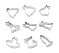 Healifty 9 pièces Emporte Robe Acier Inoxydable Moules Jupe pour Biscuits Fondants Découpoirs Pâtisserie pour Anniversaire Mariage et Fête