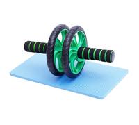 Healifty Abdominal Vert avec Double Roues Silencieuses Retour Automatique à Ressort Appareil Fitness Léger Antidérapant avec Tapis Genouillère pour Entraînement Musculaire et Perte de