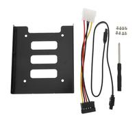 Healifty Adaptateur SSD 2,5 Pouces vers 3,5 Pouces Interface Série Support de Montage pour Disque Dur , Métal Câble D’alimentation 4 Broches et Câble de Données , Installation DIY , Noir