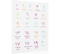 Healifty Affiche De L'Alphabet Arabe Tableau Mural Éducatif Pour Enfants Affichage Des Lettres Arabes Pour L'Apprentissage Précoce Décoration De Salle De Jeux 40 6 X 30 5 Cm Blanc