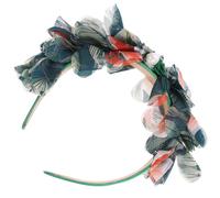 Healifty Bandeau à Fleurs Fait Main en Tissu Perles Abs, Serrage-tête Vert Foncé Style Hawaïen, Accessoire Léger et Confortable pour Mariage, Bal et Décoration Cheveux Féminine