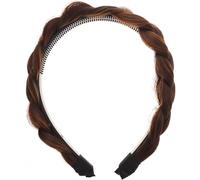 Healifty Bandeau Cheveux Synthétiques Tressé 4 Brins Dents, Postiche Extensible pour Coiffure Queue de Cheval et Usage Quotidien Femme