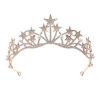 Healifty Bandeau Coiffure Mariage Femme Couronne Dorée Étoile Fait Main, Accessoire Robe Mariée Chic, Couvre-chefs Photographie et Cérémonie, Bijou Cheveux Élégant pour Bal et Fête