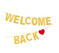 Healifty Bannière Scintillante Or Welcome Back pour Décoration Fête de Rentrée Scolaire Imprimée Couleur Vive pour Maison Classe et Événement