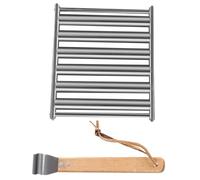 Healifty Barbecue Saucisse Acier Inoxydable avec Manche Rôtissoire Rotative pour Camping et Pique Support pour Jardin et