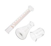 Healifty Bécher 250 Ml, Erlenmeyer Conique 250 Ml, Cylindre Gradué 100 Ml en Verre Borosilicaté, Verre Gradué Précis pour Mesure en Laboratoire, Pâtisserie et Usage Domestique