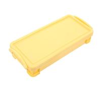 Healifty Boîte à Crayons en Plastique Jaune avec Couvercle, Empilable | Rangement Rigide, Fermeture Sûre, pour Crayons et Pinceaux, École et Paquet à Dos, Usage Enseignants Artistes