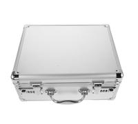 Healifty Boîte à Remède Robuste avec Serrure, Trousse de Voyage pour Remède, Grosse Capacité, Portable, Verrouillable, Alliage D'aluminium, Argenté, pour Cosmétiques et Outils, Urgences