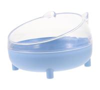 Healifty Boîte de Bain pour Hamster Russe en Plastique Transparent Bleu Maison de Bain de Sable pour Petits Animaux Récipient Stable et Portable Voyage Demi-Couvercle Couleur