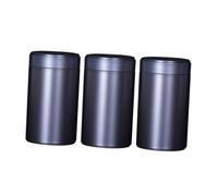 Healifty Boîte de Rangement Domestique en Fer Blanc 3 Pièces Étanche et Hermétique pour Thé Bonbons Haricots Conteneur Portable pour Maison et Boutique Noir Taille Compacte