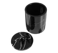 Healifty Boîte De Rangement pour Cotons-tiges Et Porte-Cotons en Résine Aspect Marbre Noir avec Couvercle, Taille Compacte, Décorative pour Salle De Bain, Organiseurs Cosmétiques