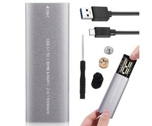 Healifty Boîtier SSD NVMe M2 Type-C 3.1 en Alliage d'Aluminium, Portable