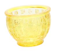 Healifty Bol Jaune Grand Format Décoratif Chinois Feng Shui Récipient à Coloré pour Bureau Maison Magasin Ornement Artistique et Collectable
