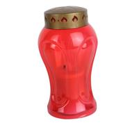 Healifty Bougie LED sans Flamme Rouge Petit Modèle, Lampe Décorative pour Jardin et Cimetière, Bougie Religieuse à Piles, Éclairage Extérieur pour Décorations de Prière, 1 Pièce