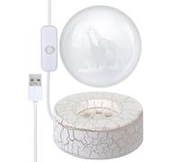Healifty Boule de Cristal Décorative avec Base USB Lumineuse Veilleuse Sphere pour Décoration de Chambre et Bureau Effet Visuel Artistique et Relaxant